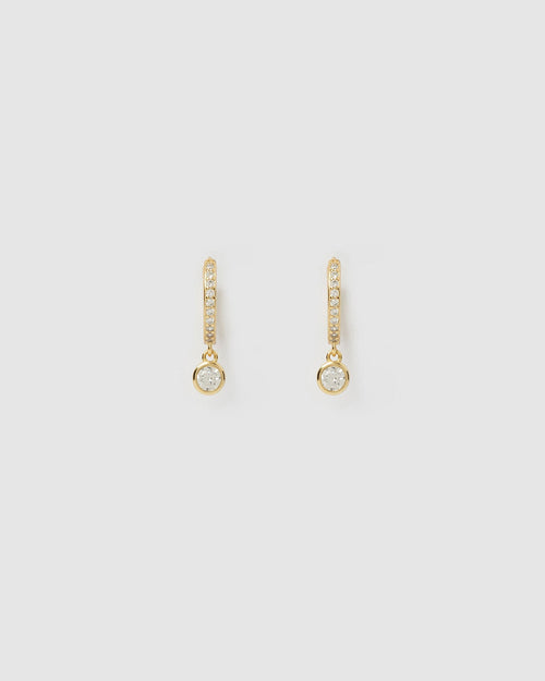 Rhodes Gold Earrings - Stone