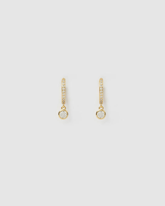 Rhodes Gold Earrings - Stone