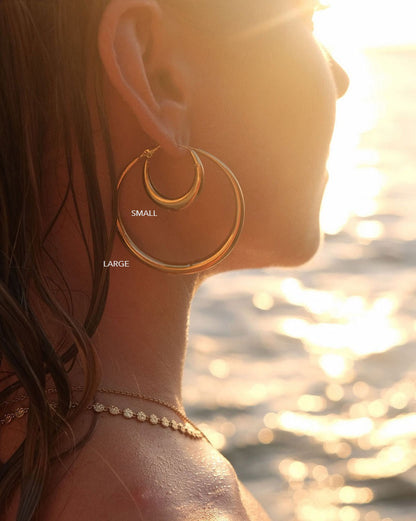 Riley Gold Hoop Earrings - Small