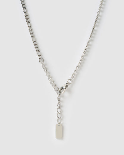 Rose Heart Necklace - Silver