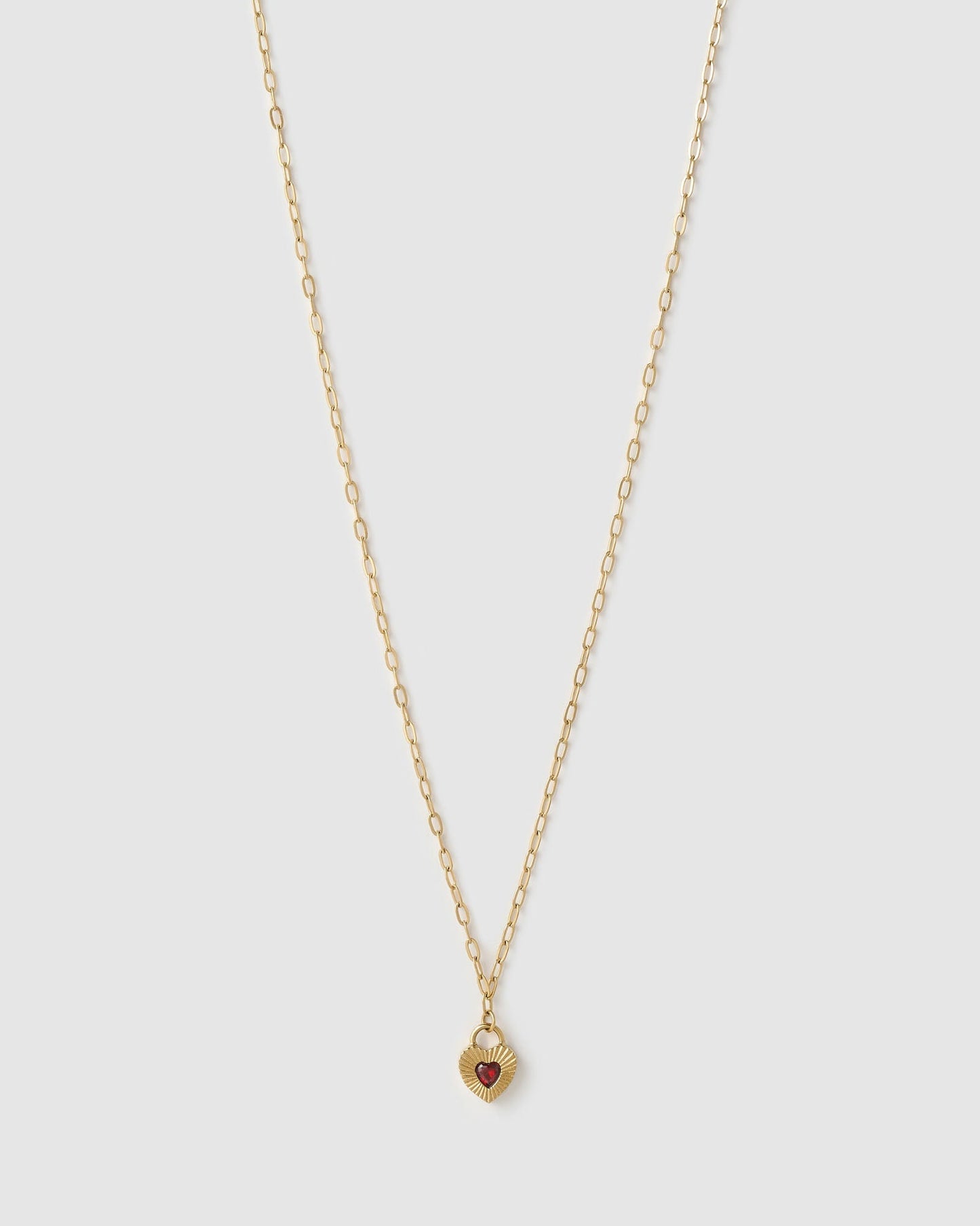 Ruby Heart Necklace - Red
