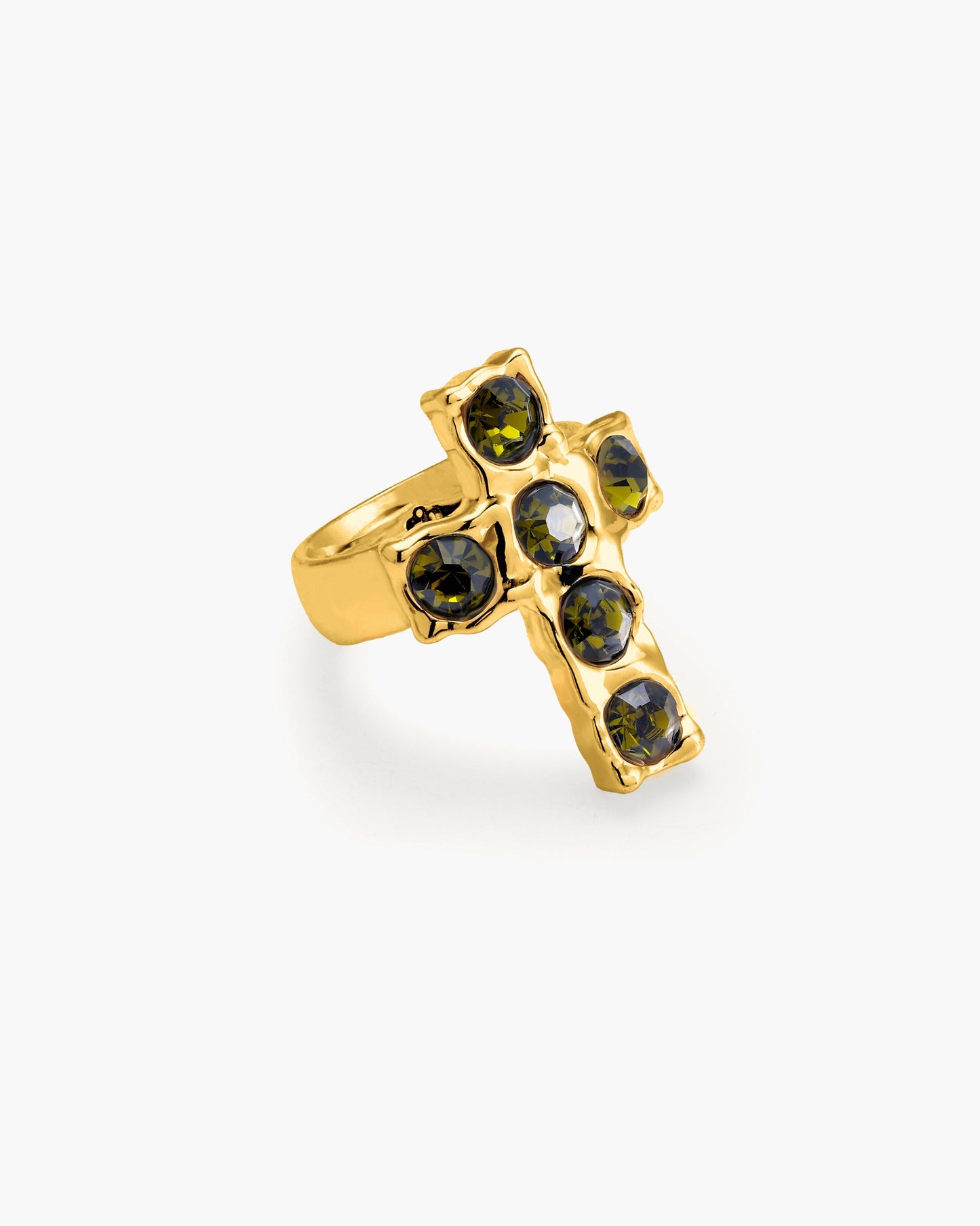 Rebel Cross Ring in Gold
