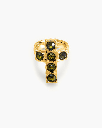 Rebel Cross Ring in Gold