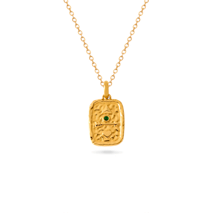 Talisman Token Birthstone Necklace (Gold)