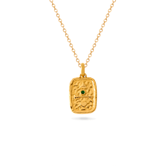 Talisman Token Birthstone Necklace (Gold)