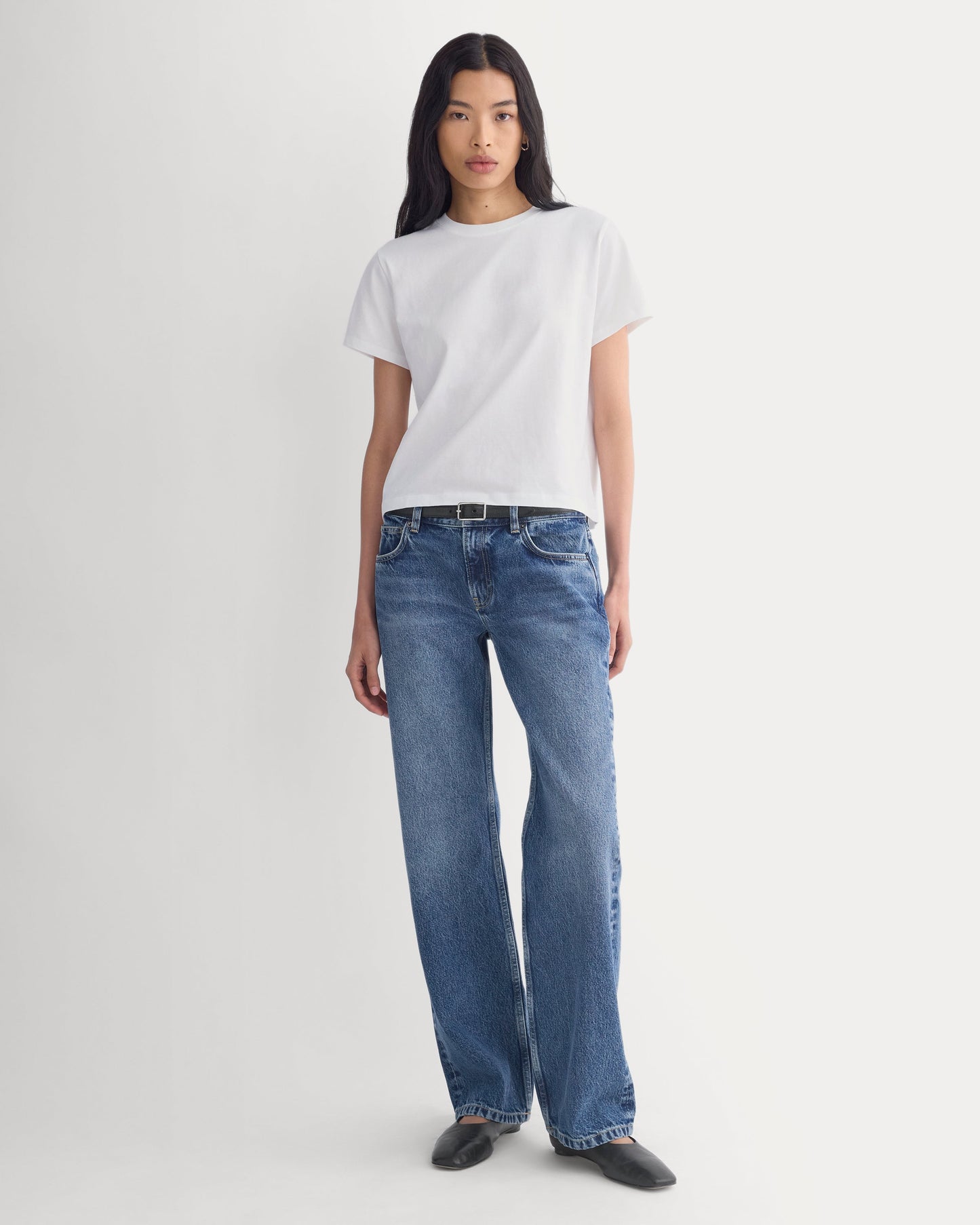 The Box-Cut Tee in Essential Cotton | White | No Pocket