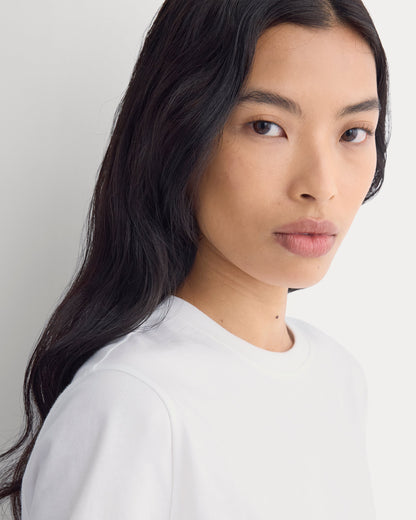 The Box-Cut Tee in Essential Cotton | White | No Pocket