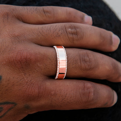 Diamond Edge Ring in Rose Gold