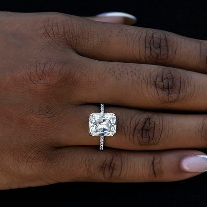 Diamond Cocktail Ring in White Gold Vermeil