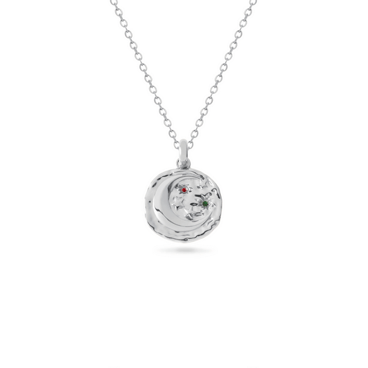 Talisman Celestial Birthstone Necklace (Silver)