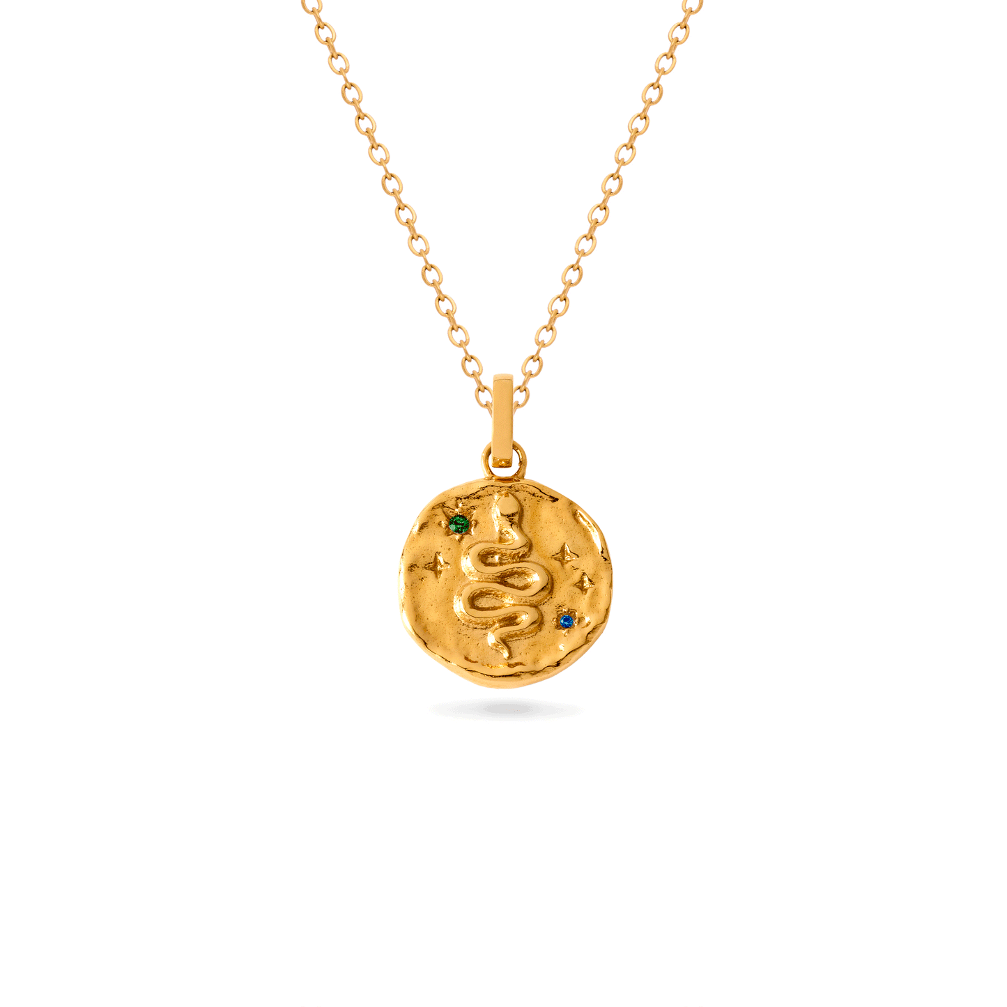 Talisman Snake Birthstone Necklace (Gold)