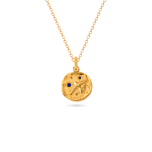 Talisman Swallow Birthstone Necklace (Gold)