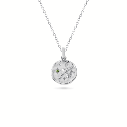 Talisman Swallow Birthstone Necklace (Silver)