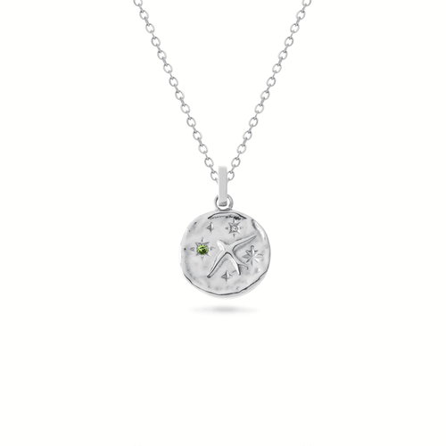 Talisman Swallow Birthstone Necklace (Silver)