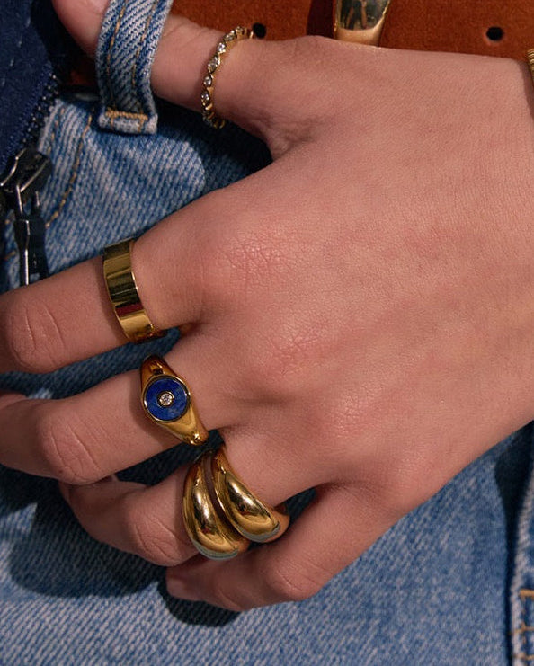 Koda Gold Ring - Lapis