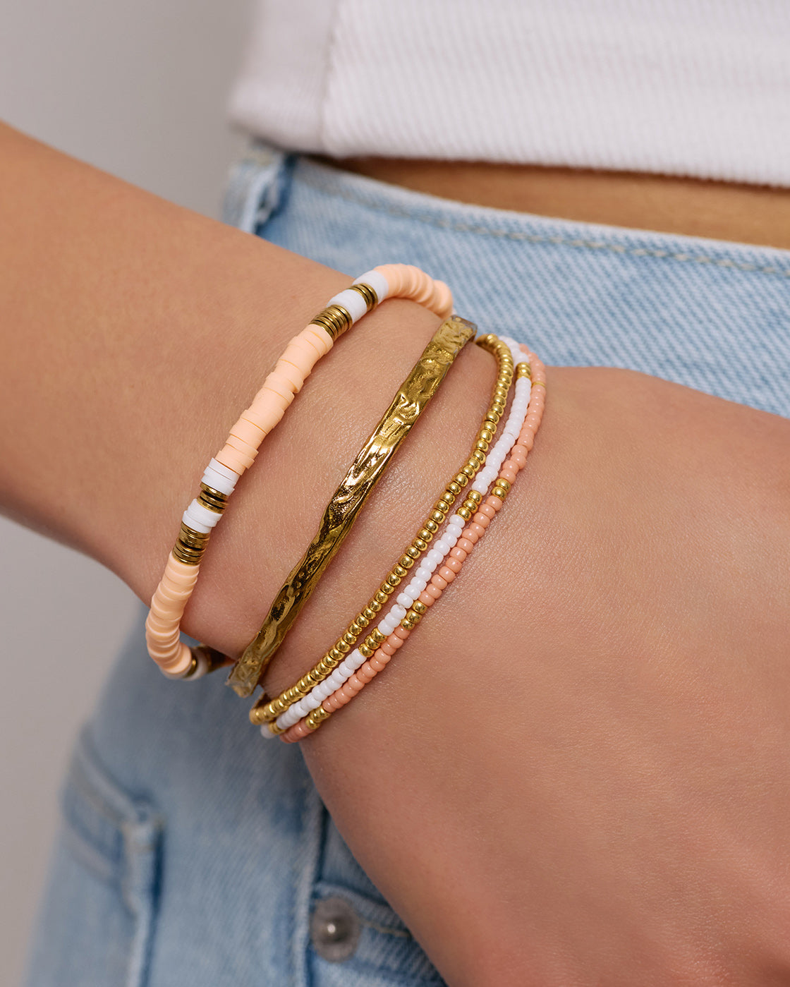 Sunshine Bracelet Stack - Coral