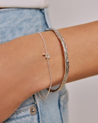 Helios Silver Cuff Bracelet