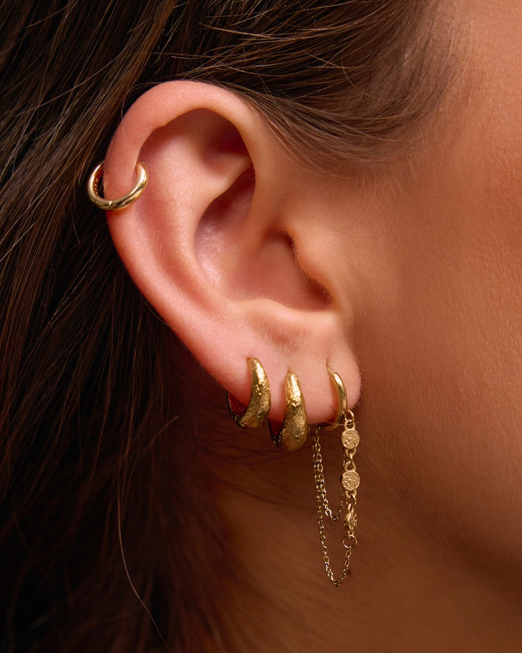 Paloma Gold Huggie Earrings
