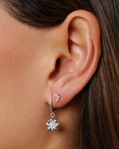 Estrella Silver & Zircon Hoop Huggies