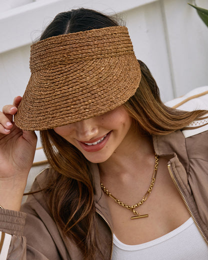 Sunray Roll Up Sun Visor - Dark Natural