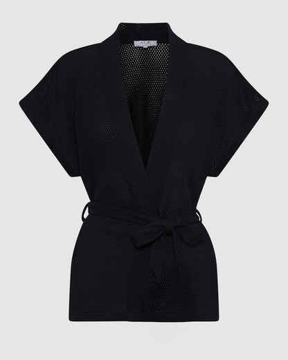 Sardinia Wrap Top - Liquorice