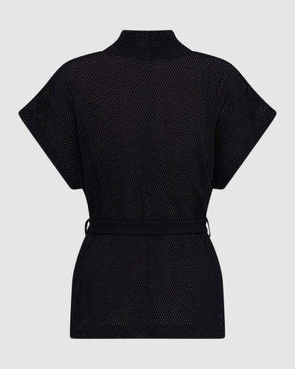 Sardinia Wrap Top - Liquorice