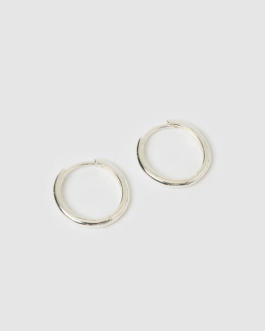 Scarlet Silver Hoop Earrings