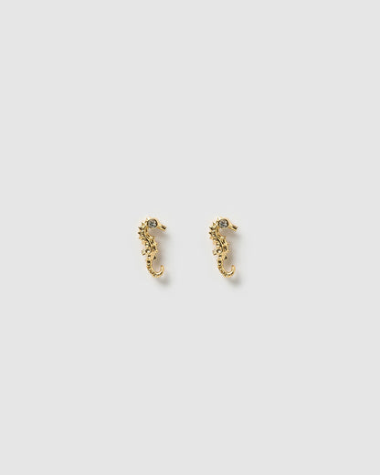 Seahorse Gold Studs