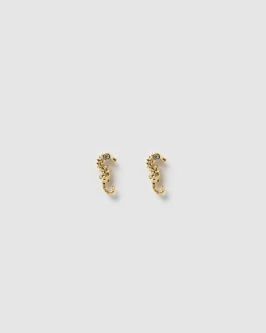Seahorse Gold Studs