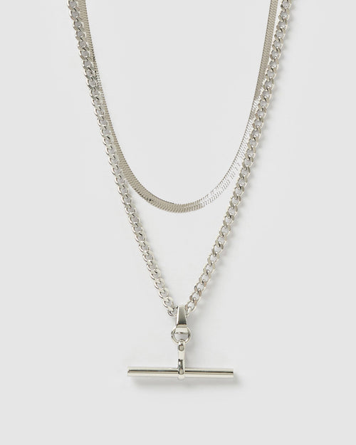 Shayla Necklace Stack - Silver