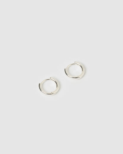 Shia Silver Huggie Earrings