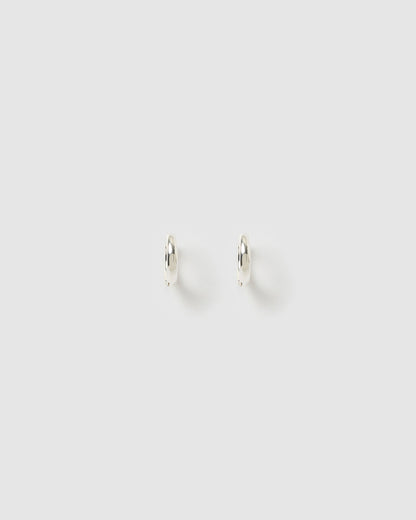 Shia Silver Huggie Earrings