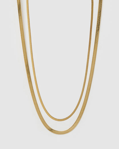Snake Necklace Stack - Gold