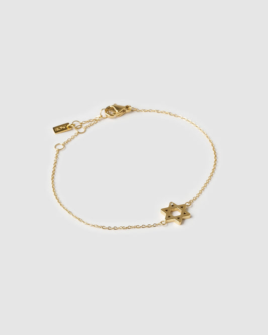 Star Of David Charm Gold Bracelet