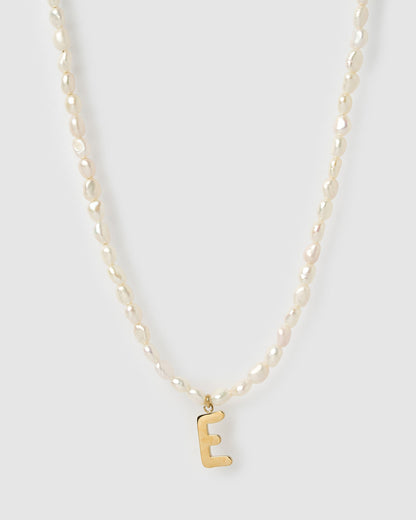 Statement Letter Pearl Necklace