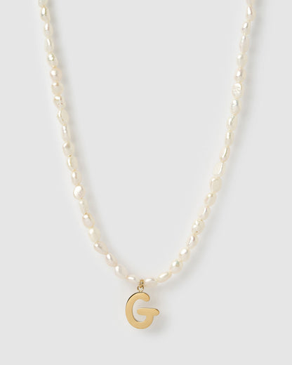 Statement Letter Pearl Necklace