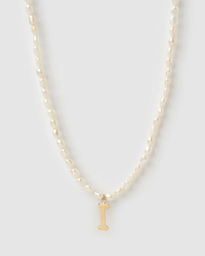 Statement Letter Pearl Necklace