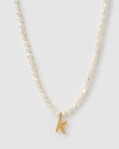 Statement Letter Pearl Necklace