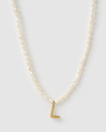 Statement Letter Pearl Necklace
