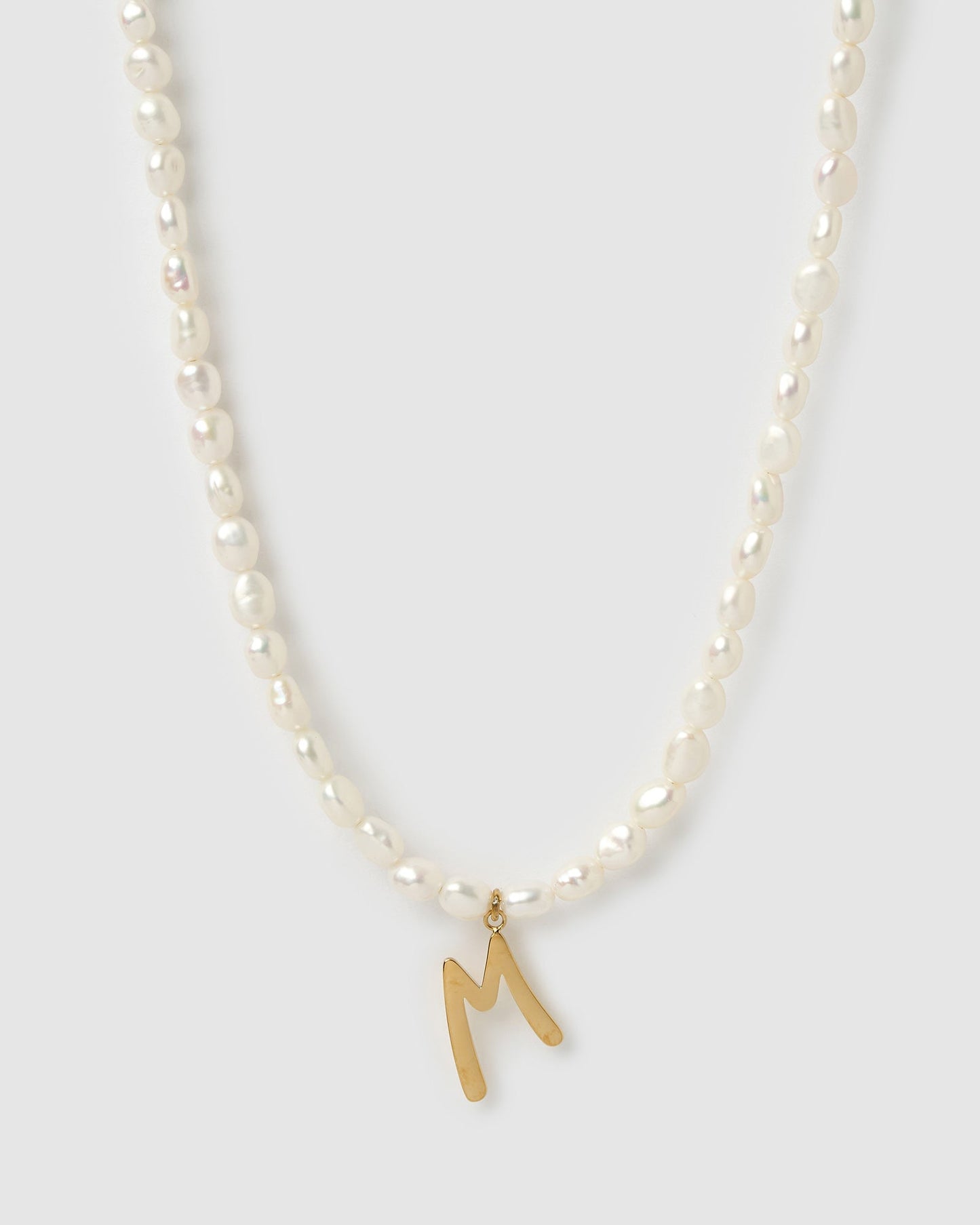 Statement Letter Pearl Necklace