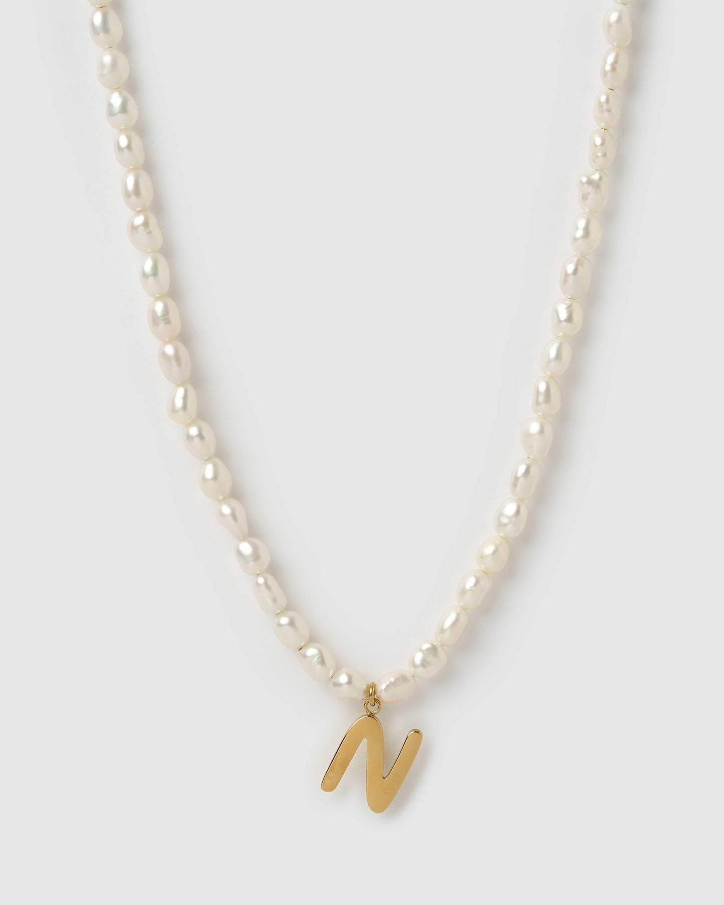Statement Letter Pearl Necklace