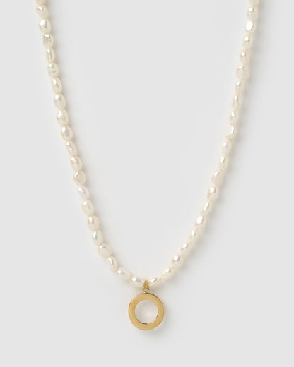 Statement Letter Pearl Necklace