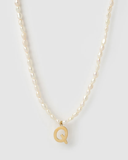 Statement Letter Pearl Necklace
