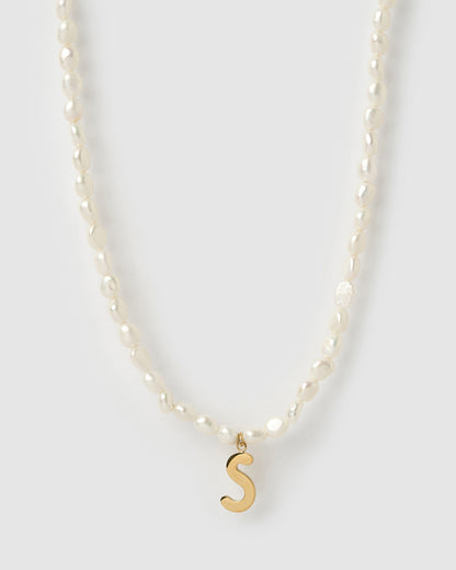 Statement Letter Pearl Necklace