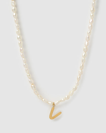 Statement Letter Pearl Necklace