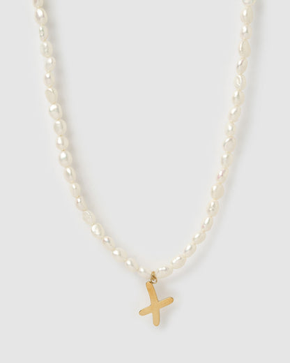 Statement Letter Pearl Necklace