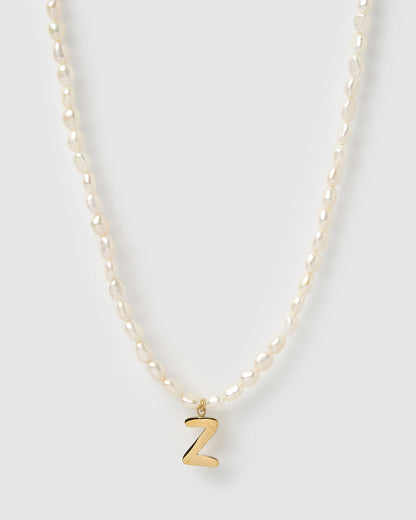 Statement Letter Pearl Necklace