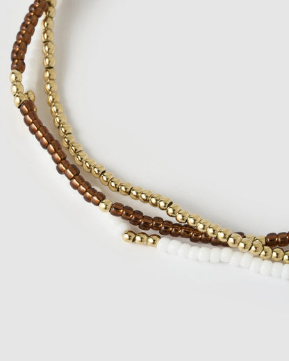 Sunny Bracelet Set - Coffee