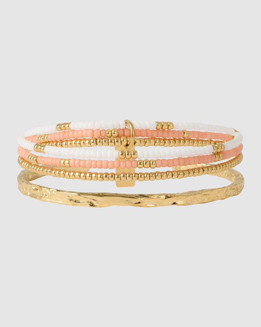 Sunshine Bracelet Stack - Coral