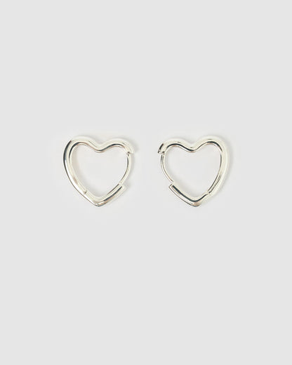 Sweetheart Silver Earrings - Large